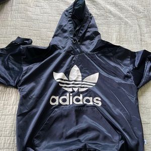 Adidas Dark Navy satin Trefoil Hoodie